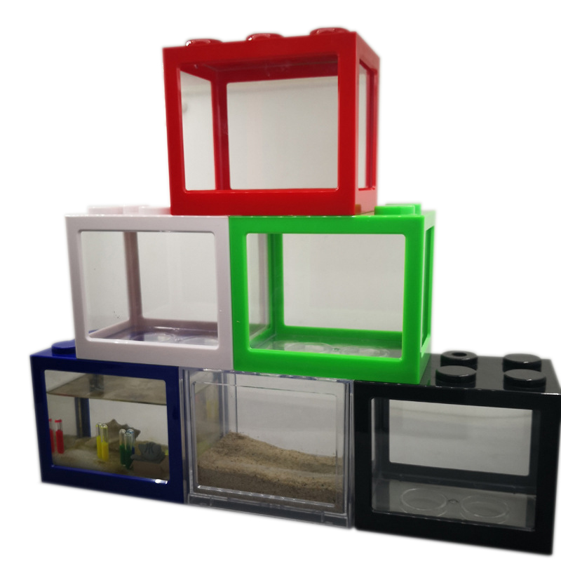 Betta Fish Tank - 7 Color Mini Aquarium Betta Fishbowl