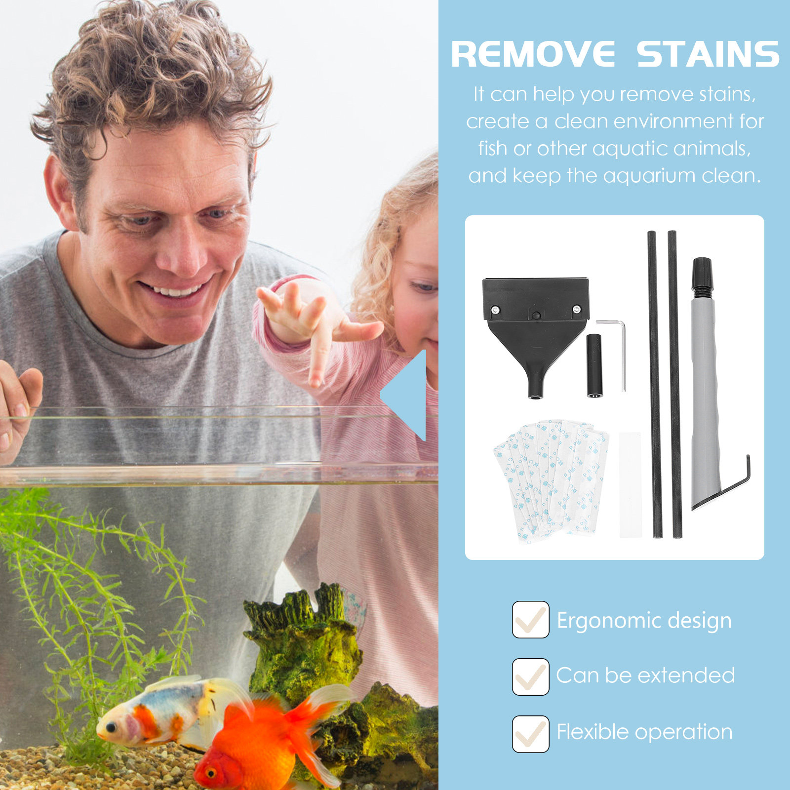 Aquarium Scraper Fish Tank Cle - огляд і ціна Aquarium Fish Keeping